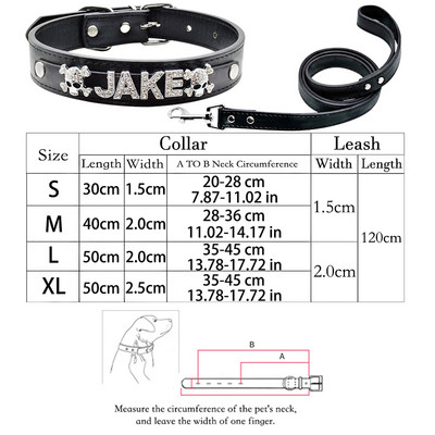 Προσαρμοσμένο Όνομα Bling Σετ λουριών κολάρου σκύλου γάτας Εξατομικευμένο σετ λουριών με όνομα στρας Δερμάτινο κολάρο σκύλου για κατοικίδιο για μικρό μεσαίο μεγάλο κολάρο σκύλου