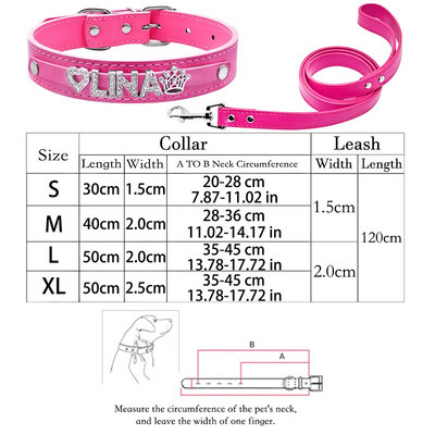 Προσαρμοσμένο Όνομα Bling Σετ λουριών κολάρου σκύλου γάτας Εξατομικευμένο σετ λουριών με όνομα στρας Δερμάτινο κολάρο σκύλου για κατοικίδιο για μικρό μεσαίο μεγάλο κολάρο σκύλου