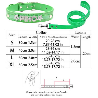 Προσαρμοσμένο Όνομα Bling Σετ λουριών κολάρου σκύλου γάτας Εξατομικευμένο σετ λουριών με όνομα στρας Δερμάτινο κολάρο σκύλου για κατοικίδιο για μικρό μεσαίο μεγάλο κολάρο σκύλου