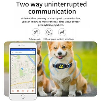 Σκύλοι Γάτες GPS Tracking Pet GPS Tracker Collar Anti-Lost Συσκευή εντοπισμού παρακολούθησης σε πραγματικό χρόνο Συσκευή κολάρα κατοικίδιων με μικρόφωνο Δωρεάν εφαρμογή