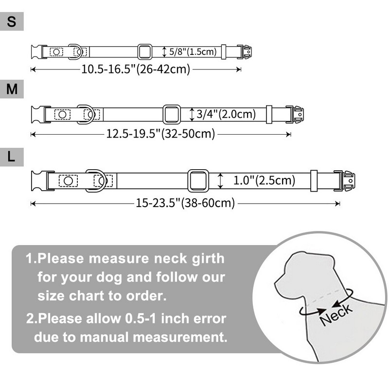 Reguleeritavad nailonist koera kaelarihmad Kohandatud graveeritud nime ID silt Isikupärastatud koera kaelarihm kutsikas keskmine suur unisex koerte kaelarihma rent