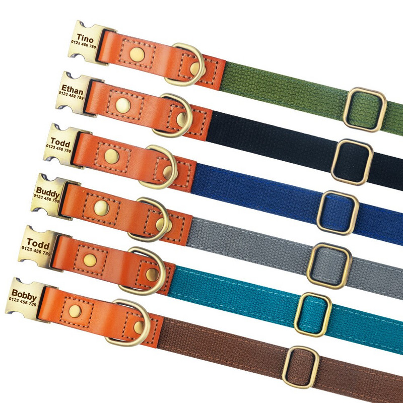 Reguleeritavad nailonist koera kaelarihmad Kohandatud graveeritud nime ID silt Isikupärastatud koera kaelarihm kutsikas keskmine suur unisex koerte kaelarihma rent
