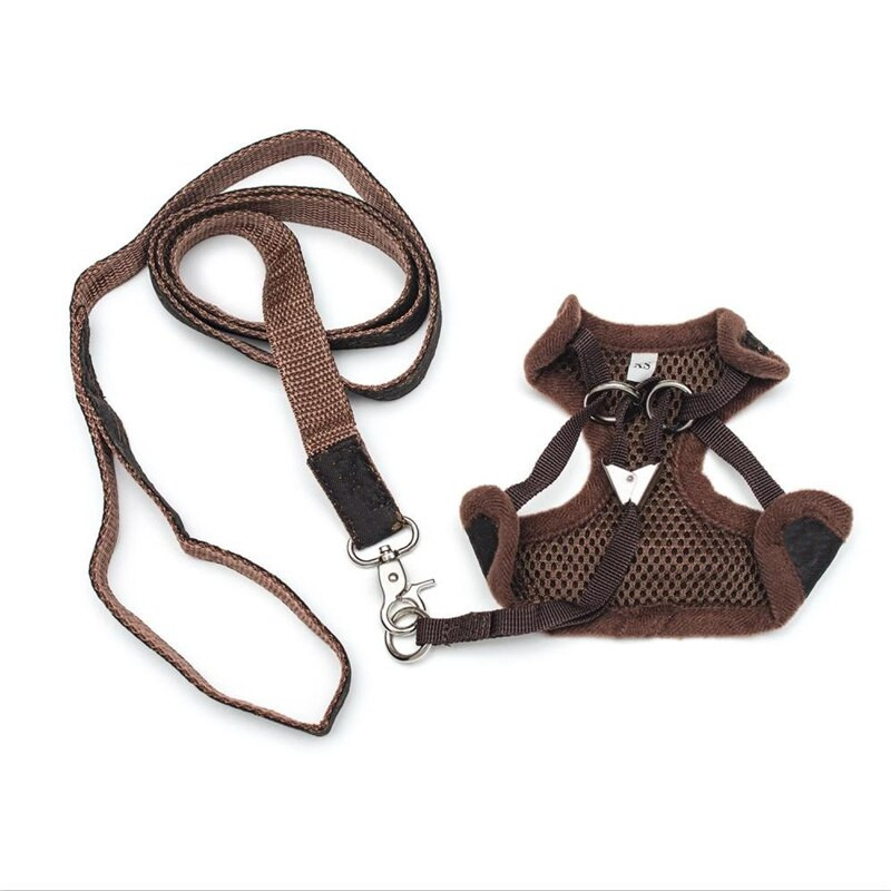 Bulldog francez Pomeranian stil vestă pentru animale de companie Set de hamuri de guler cu lesă reglabil pentru câini de talie mică, Dropshipping în aer liber FHL01