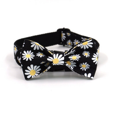 Εξατομικευμένο λουρί για σκύλους Κολάρο σκύλου με μοτίβο μικρής μαργαρίτας με χαραγμένο όνομα σε μαύρο λουρί για λουρί για λουρί για λουρί για σκύλους