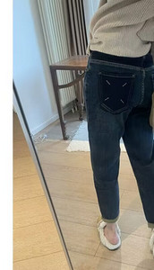 Ženske široke traperice visokog struka s džepom