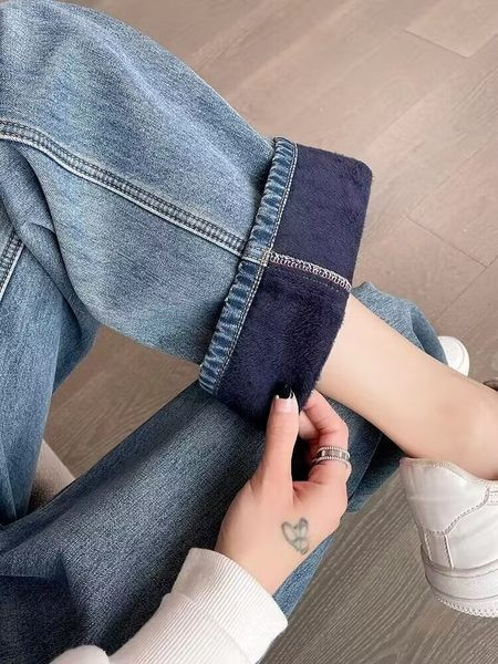 Blugi de maternitate cu talie înaltă căptușiți model nou