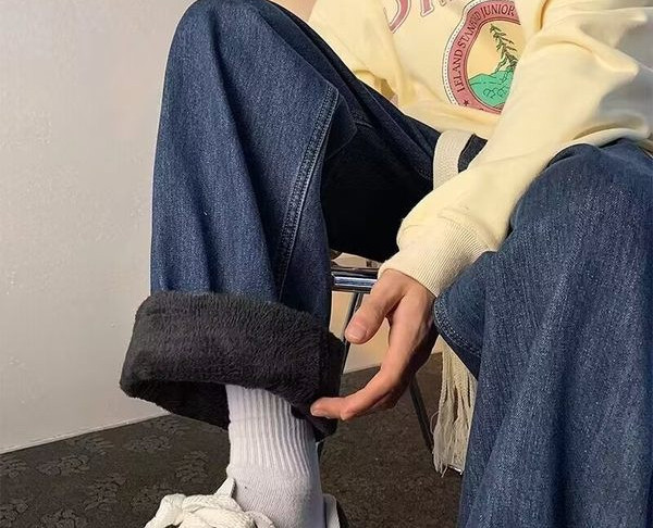 Blugi de maternitate cu talie înaltă căptușiți model nou