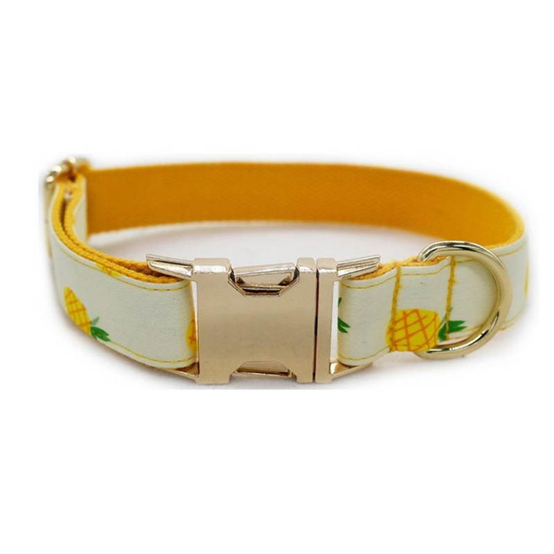Isikupärastatud ananassist lemmiklooma kaelarihm kutsika kassi ID-silt Reguleeritav kohandatud nimi kuldne pandla oranž puu põhiline koera kaelarihmade jalutusrihma komplekt