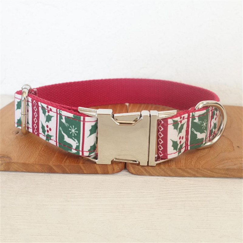 Isikupärastatud puuvõõrik lemmiklooma kaelarihm kohandatud kutsika nimesilt ID silt Reguleeritav pandlaga jõuluhirve põhikaelarihmade komplekt