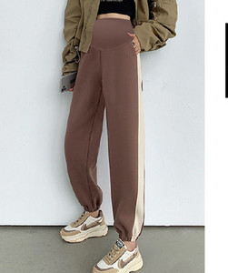 Pantaloni sport de dama cu piping pentru gravide