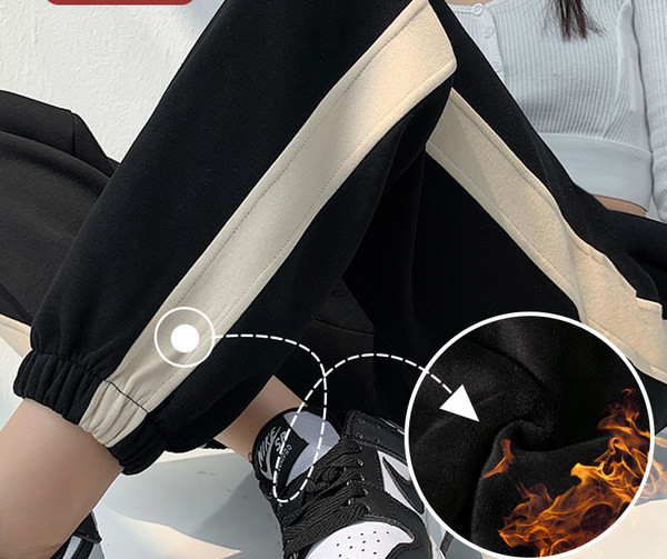 Pantaloni sport de dama cu piping pentru gravide