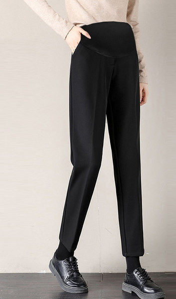 Pantaloni drepti cu talie înaltă pentru femei însărcinate