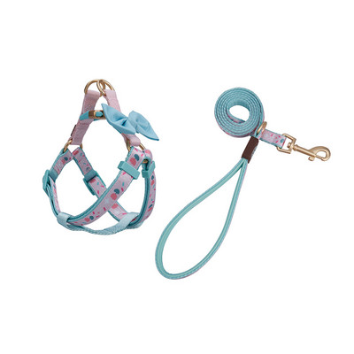 Chihuahua Accessories Luksuslik jalutusrihma ja kaelarihma komplekt koos kiki kaelakee rinnakorviga, väikesed keskmised rakmed koera rinnalihas jalutavatele koertele