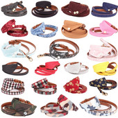Guler de câine din piele Bandana Lesă Pisică Animal de companie Colier Lanț țesătură Plaid Dot Esarfă pentru Mijloc Mijloc Perro Chihuahua Teddy Pug Produs