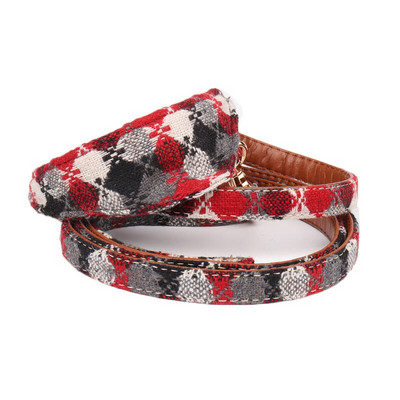 Guler de câine din piele Bandana Lesă Pisică Animal de companie Colier Lanț țesătură Plaid Dot Esarfă pentru Mijloc Mijloc Perro Chihuahua Teddy Pug Produs