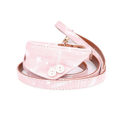 Guler de câine din piele Bandana Lesă Pisică Animal de companie Colier Lanț țesătură Plaid Dot Esarfă pentru Mijloc Mijloc Perro Chihuahua Teddy Pug Produs