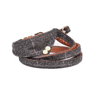 Guler de câine din piele Bandana Lesă Pisică Animal de companie Colier Lanț țesătură Plaid Dot Esarfă pentru Mijloc Mijloc Perro Chihuahua Teddy Pug Produs