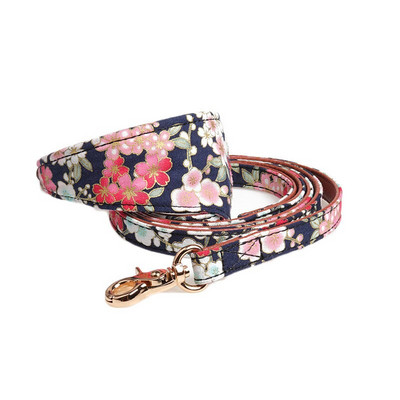 Guler de câine din piele Bandana Lesă Pisică Animal de companie Colier Lanț țesătură Plaid Dot Esarfă pentru Mijloc Mijloc Perro Chihuahua Teddy Pug Produs