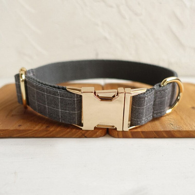 Personalizirana ogrlica za kućne ljubimce Prilagođena pločica s imenom ID oznaka Podesiva besplatna gravura Siva rešetka Ogrlice za mačke Ogrlice za pse Set povodca