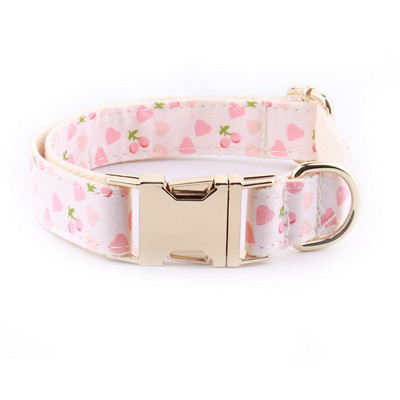 Luxury Fruit Litchi Pink Sets Κολάρο σκύλου Κολάρο για κατοικίδια Προσαρμοσμένα κολάρα Ρυθμιζόμενα για σκύλους Αξεσουάρ προϊόντων κατοικίδιων ζώων
