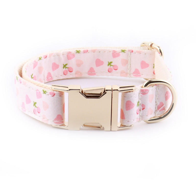 Luxury Fruit Litchi Pink Sets Κολάρο σκύλου Κολάρο για κατοικίδια Προσαρμοσμένα κολάρα Ρυθμιζόμενα για σκύλους Αξεσουάρ προϊόντων κατοικίδιων ζώων