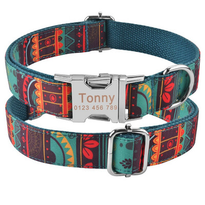 Koerte jalutusrihm Kohandatud koera kaelarihmad nailonist isikupärastatud lemmikloomade koerte sildi kaelarihma juht väikestele keskmistele suurtele koertele jalutusrihma ja kaelarihma komplekti rakmed