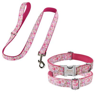 Koerte jalutusrihm Kohandatud koera kaelarihmad nailonist isikupärastatud lemmikloomade koerte sildi kaelarihma juht väikestele keskmistele suurtele koertele jalutusrihma ja kaelarihma komplekti rakmed