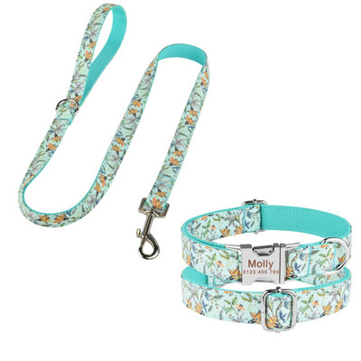 Koerte jalutusrihm Kohandatud koera kaelarihmad nailonist isikupärastatud lemmikloomade koerte sildi kaelarihma juht väikestele keskmistele suurtele koertele jalutusrihma ja kaelarihma komplekti rakmed