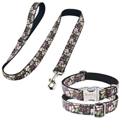 Koerte jalutusrihm Kohandatud koera kaelarihmad nailonist isikupärastatud lemmikloomade koerte sildi kaelarihma juht väikestele keskmistele suurtele koertele jalutusrihma ja kaelarihma komplekti rakmed