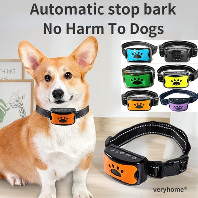Устройство против лай за домашни кучета USB електрически ултразвуков нашийник за обучение на кучета Dog Stop Barking Vibration Anti Bark Collar Dropship