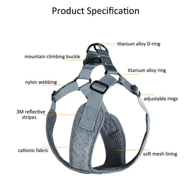 Σετ αντανακλαστικού λουριού και λουριών σκύλου για μικρούς μεσαίους σκύλους Ζώνες με πλέγμα που αναπνέουν Γιλέκο κουτάβι γάτες Ιμάντας στήθους Προμήθειες για κατοικίδια