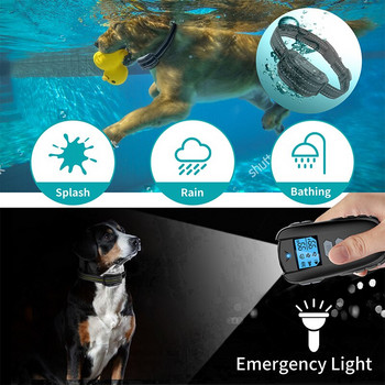 1000 фута електрически нашийник за обучение на кучета Дистанционно управление за домашни любимци Устойчиви на кора нашийници за кучета Вибрационен звуков удар Акумулаторен водоустойчив