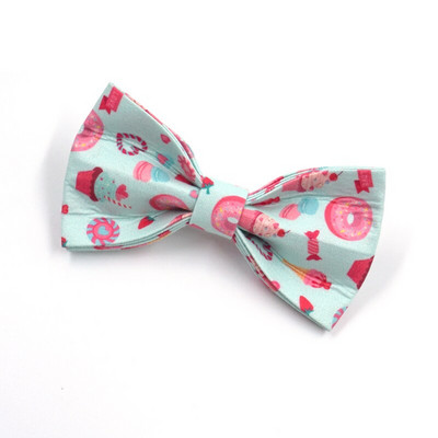 Guler cu papion și lesă pentru câini cu imprimeu macaron Guler personalizat pentru câini mici și mari Guler moale și drăguț pentru cățeluș Plimbări zilnice