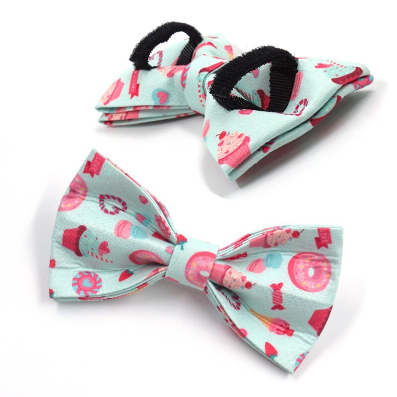 Guler cu papion și lesă pentru câini cu imprimeu macaron Guler personalizat pentru câini mici și mari Guler moale și drăguț pentru cățeluș Plimbări zilnice