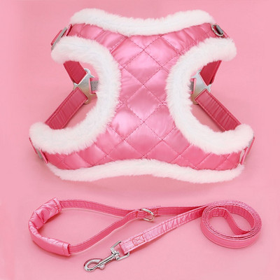 Ζεστό χειμωνιάτικο λουρί σκύλου με γούνα με λουρί για κουτάβι γιλέκο γάτας Σφίγγα αδιάβροχο ανακλαστικό σχοινί ζώνης για κατοικίδια Chihuahua XS-L