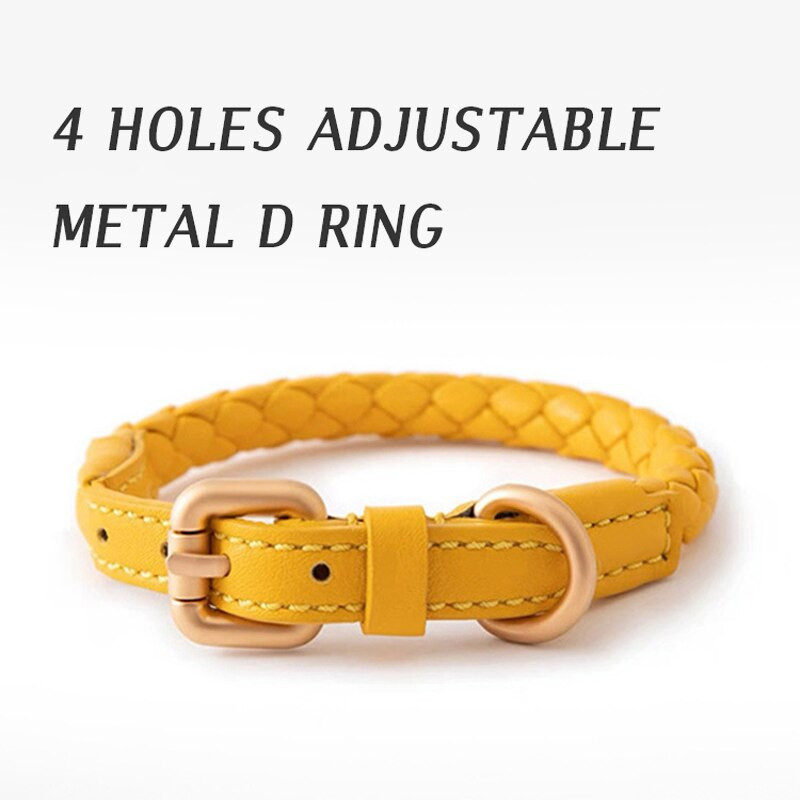 CAWAYI KENNEL Guleră pentru câini din piele PU Set de lese țesătură reglabilă pentru zgarda pentru câini pentru animale de companie, pentru câini de talie mare, de talie mică