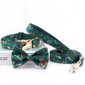 Luxury Floral Green Forest Flower κολάρο για σκύλους Προσαρμοσμένα περιλαίμια ρυθμιζόμενα για σκύλους Αξεσουάρ προϊόντων κατοικίδιων ζώων