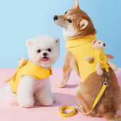 Γιλέκο κατοικίδιων κατοικίδιων Σετ λουριών και λουριών για κουτάβι Χαριτωμένα ρούχα για κατοικίδια με αρκουδάκι τσέπης για Chihuahua Yorkie Κατάρτιση περπατήματος Αλυσίδα για σκύλους γάτας