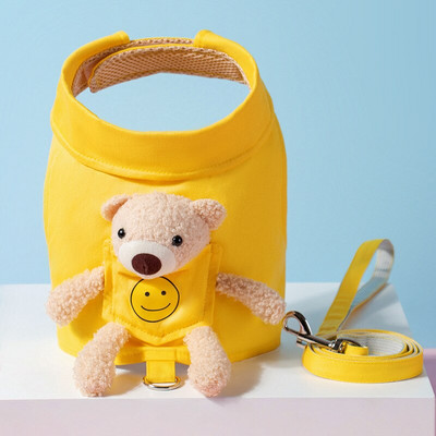 Γιλέκο κατοικίδιων κατοικίδιων Σετ λουριών και λουριών για κουτάβι Χαριτωμένα ρούχα για κατοικίδια με αρκουδάκι τσέπης για Chihuahua Yorkie Κατάρτιση περπατήματος Αλυσίδα για σκύλους γάτας