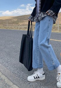 Blugi de dama lati pentru gravide - cu nasturi