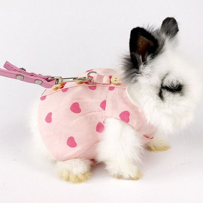Pet Rabbit Costumes Rabbit Clothes Traction Rope Hat Set Guinea Pig Lop-eared Rabbit Jewelry Hat Traction Rope Outdoor New Style