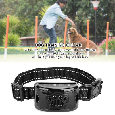Ultrahangos kutyakiképző nyakörv USB elektromos, kényelmes vízálló ugatásgátló eszközök