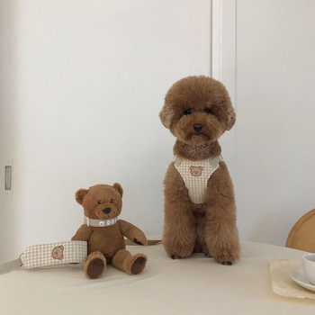 Cute Bear Dog Bear Strap 1,6m Leash Trend Pet Teddy Bears Go Out Λουρί με λουρί στήθους Καθαρό βαμβάκι Μικρό λουρί για λουρί στήθους για σκύλους