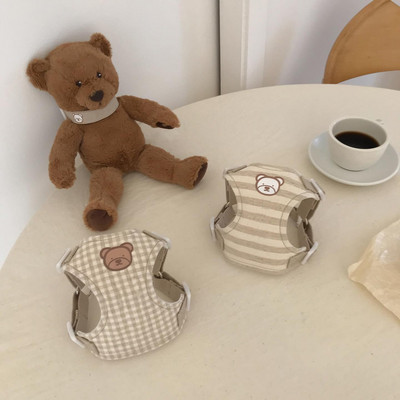 Cute Bear Dog Bear Strap 1,6m Leash Trend Pet Teddy Bears Go Out Chest Strap Каишка Чист памук Каишка за сбруя за малки кучета