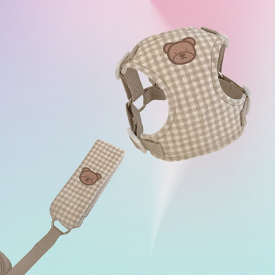 Cute Bear Dog Bear Strap 1,6m Leash Trend Pet Teddy Bears Go Out Λουρί με λουρί στήθους Καθαρό βαμβάκι Μικρό λουρί για λουρί στήθους για σκύλους