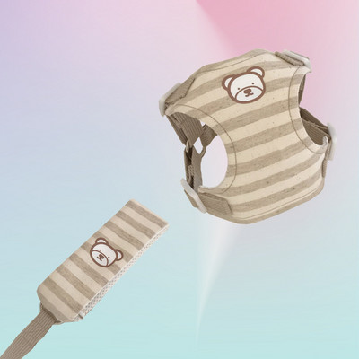 Cute Bear Dog Bear Strap 1,6m Leash Trend Pet Teddy Bears Go Out Λουρί με λουρί στήθους Καθαρό βαμβάκι Μικρό λουρί για λουρί στήθους για σκύλους