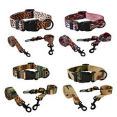 Λουρί αυτοκινήτου για σκύλο Λουρί σκύλου Σετ τριών τεμαχίων Πλαστική πόρπη απελευθέρωσης Νάιλον εμπριμέ προμήθειες για κατοικίδια Teddy Fashion Χειροποίητο