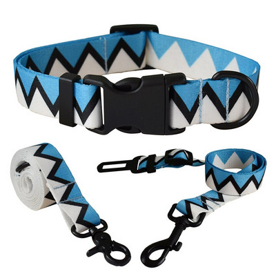 Λουρί αυτοκινήτου για σκύλο Λουρί σκύλου Σετ τριών τεμαχίων Πλαστική πόρπη απελευθέρωσης Νάιλον εμπριμέ προμήθειες για κατοικίδια Teddy Fashion Χειροποίητο