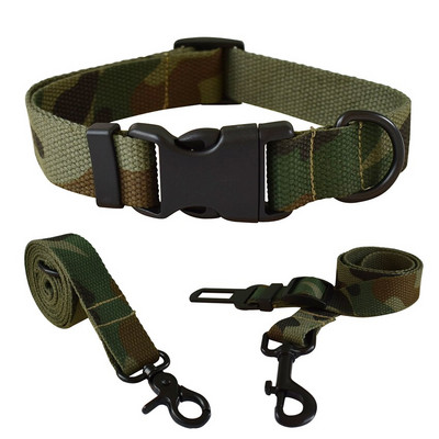 Λουρί αυτοκινήτου για σκύλο Λουρί σκύλου Σετ τριών τεμαχίων Πλαστική πόρπη απελευθέρωσης Νάιλον εμπριμέ προμήθειες για κατοικίδια Teddy Fashion Χειροποίητο