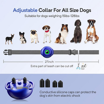 TinMiu Electric Dog Training Collar 2000ft Τηλεχειριστήριο IPX7 Αδιάβροχο επαναφορτιζόμενο αντικραδασμικό κολάρο για σκύλους